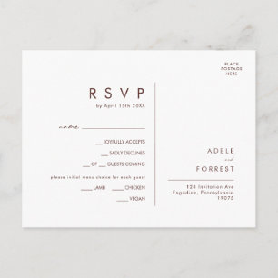 Marsala Automne Floral Blanc Menu Choix Carte RSVP
