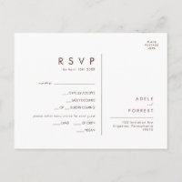 Marsala Automne Floral Blush Menu Choix Carte RSVP