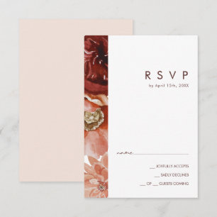 Marsala Autumn Floral   Carte RSVP Blush