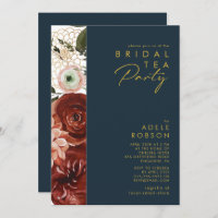 Marsala Autumn Floral | Navy Bridal Tea Party