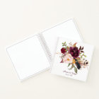 Marsala Boho Watercolor Floral Wedding Guest Book