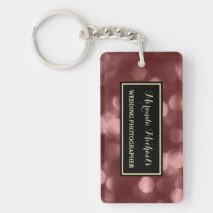 Marsala Bokeh Wedding Photographer Keychain