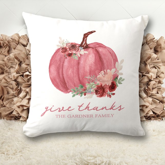 Marsala Burgundy Fall Boho Pumpkins Name Throw Pillow (Marsala Burgundy Fall Boho Pumpkins Name Throw Pillow)