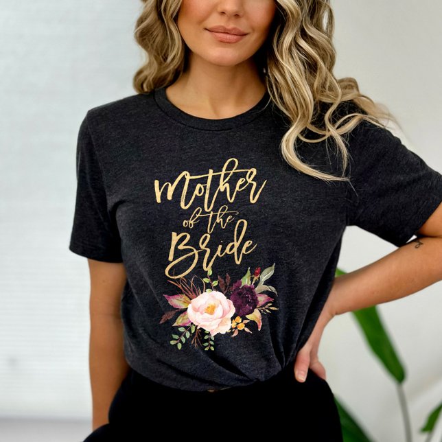 Marsala burgundy Floral Mother of the Groom T-Shirt (Creator Uploaded)