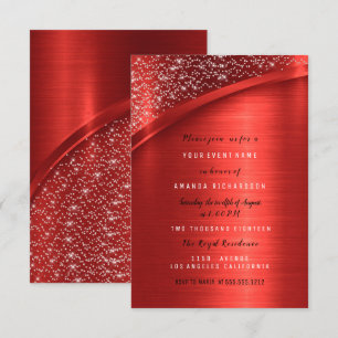Marsala Burgundy Glitter Bridal Shower Birthday Invitation