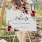 Marsala Burgundy Mariage Affiche de bienvenue