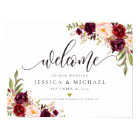 Marsala Burgundy Mariage Affiche de bienvenue