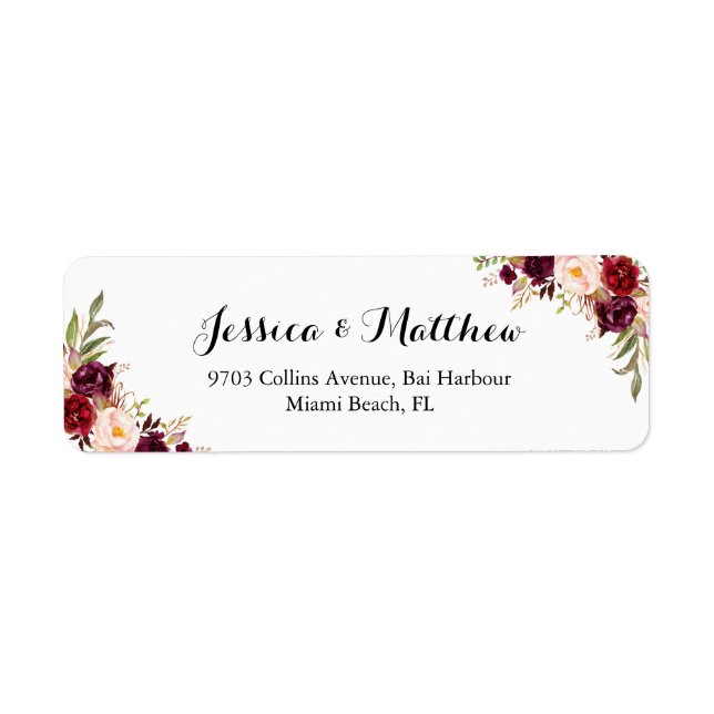 Marsala Burgundy Rustic Peony Floral (Front)