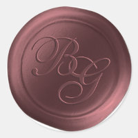 Marsala Calligraphie Monogramme Stickers cire