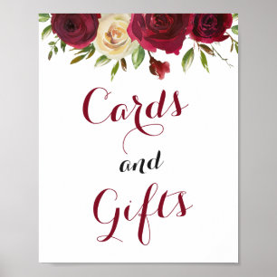 Marsala Cards and Gifts Wedding Bridal Shower Sign