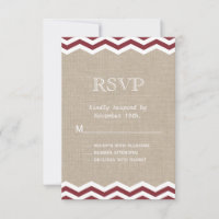 Marsala Chevrons sur Burlap RSVP