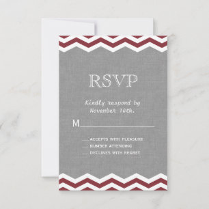 Marsala Chevrons sur Grey RSVP