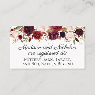 Marsala et cartes roses d'insertion