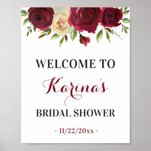 Marsala Fall Bridal Shower Welcome Sign Decor