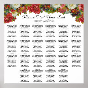 Marsala Floral 22 Tableau Mariage
