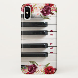 marsala flowers pianist custom name music Case-Mate iPhone case