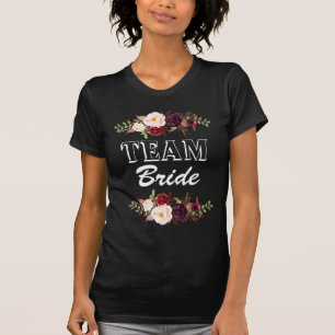 Marsala Flowers Team Bride T-Shirt