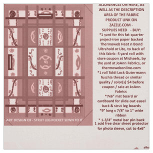 Marsala Girl Power Cut & Sew Photo Frame Pattern Fabric