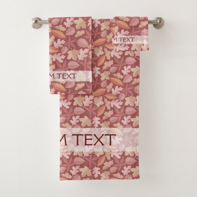Marsala leaves pattern bath towel set (Insitu)