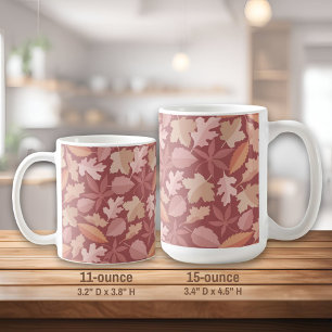 Marsala leaves pattern coffee mug