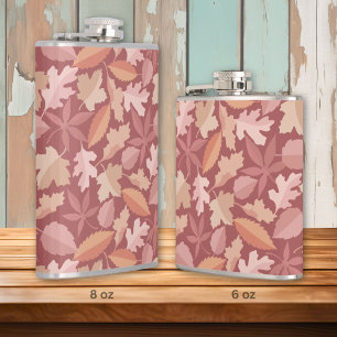Marsala leaves pattern hip flask
