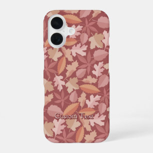 Marsala Leaves Pattern iPhone 16 Case