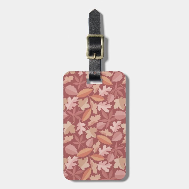 Marsala leaves pattern luggage tag (Front Vertical)