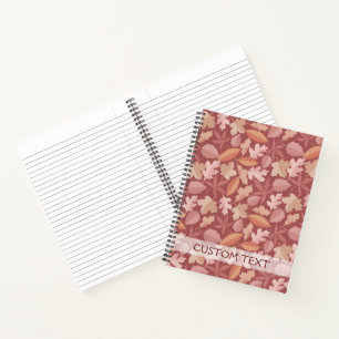 Marsala leaves pattern notebook