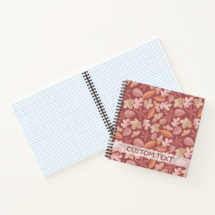 Marsala leaves pattern notebook