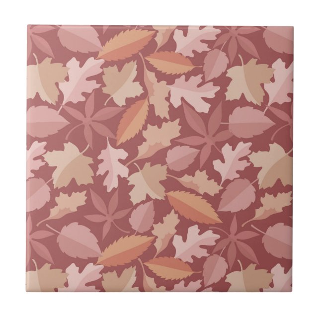 Marsala leaves pattern tile (Front)