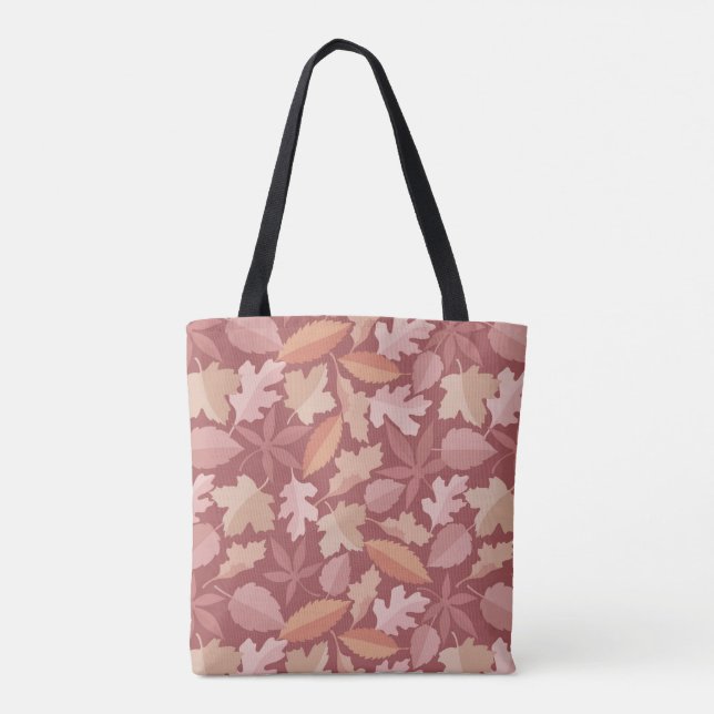 Marsala leaves pattern tote bag (Back)
