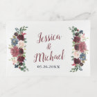 Marsala & Navy Floral Personalized Wedding Gift