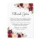 Marsala & Pink Floral Place Setting Thank You Card