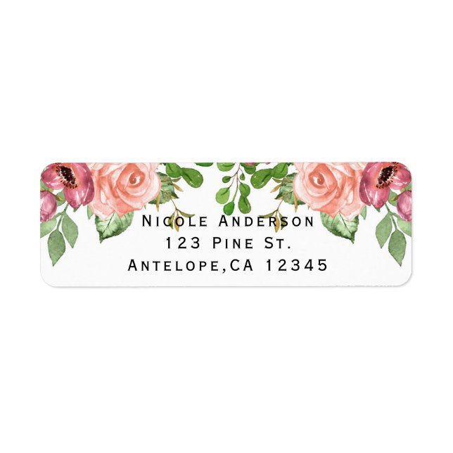 Marsala Pink Flowers Floral Bridal Shower Elegant (Front)
