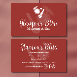 Marsala Plain Contemporary Makup Artist Business Card