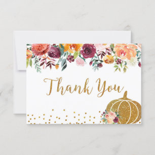 Marsala Pumpkin Birthday Thank You card