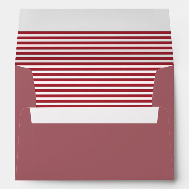 Marsala Red and White Striped Envelopes (Back (Bottom))