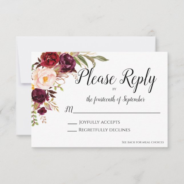Marsala RSVP Card (Front)