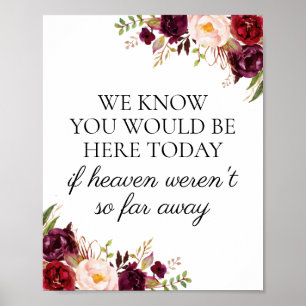 Marsala We Know You Would Be Here Today Sign