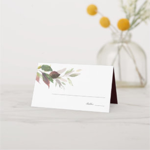 Marsala Wedding Fall Foliage Place Card