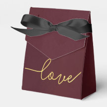Marsala Wedding Favour Box, Wine Coloured