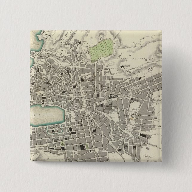 Marseille 2 inch square button (Front)