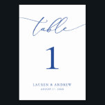 Marseille Bleu Minimalist Wedding | Event Custom  Table Number<br><div class="desc">(**PLEASE NOTE: To order,  simply adjust your table number (and name/date) and add each number to your cart separately. Then check out once you are finished.) Beautiful,  elegant,  modern and minimalist,  table number card. Fully customizable with your names (or Event Name) and Date.</div>