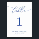 Marseille Bleu Minimalist Wedding | Event Custom  Table Number<br><div class="desc">(**PLEASE NOTE: To order,  simply adjust your table number (and name/date) and add each number to your cart separately. Then check out once you are finished.) Beautiful,  elegant,  modern and minimalist,  table number card. Fully customizable with your names (or Event Name) and Date.</div>