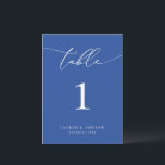 Marseille Bleu Minimalist Wedding Table Number<br><div class="desc">(**PLEASE NOTE: To order,  simply adjust your table number (and name/date) and add each number to your cart separately. Then check out once you are finished.) Beautiful,  elegant,  modern and minimalist,  table number card. Fully customizable with your names (or Event Name) and Date.</div>