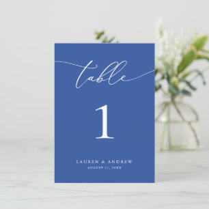 Marseille Bleu Minimalist Wedding Table Number
