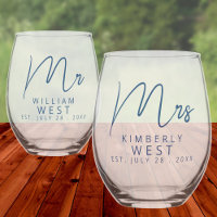 Marseille Bleu Mr And Mrs Personalized Wedding