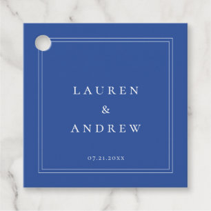 Marseille Bleu Solid Minimalist Modern Classic Favour Tags