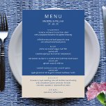 Marseille Bleu Wedding Modern Rehearsal Dinner Menu<br><div class="desc">These Marseille Bleu custom wedding menus will set the culinary stage for your celebration, from the rehearsal dinner to the wedding reception. The two-toned navy blue and ecru colour palette lends itself to any season, from fall or winter to spring and summer while the simple design works with both modern...</div>