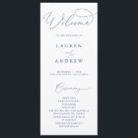 Marseille Bleu & White Elegant Minimalist Wedding Program<br><div class="desc">Beautiful minimalist and classic,  our Marseille Bleu and White Minimalist Wedding Program will be beautiful for your order of service. Fully customizable with all of your wedding program information.</div>